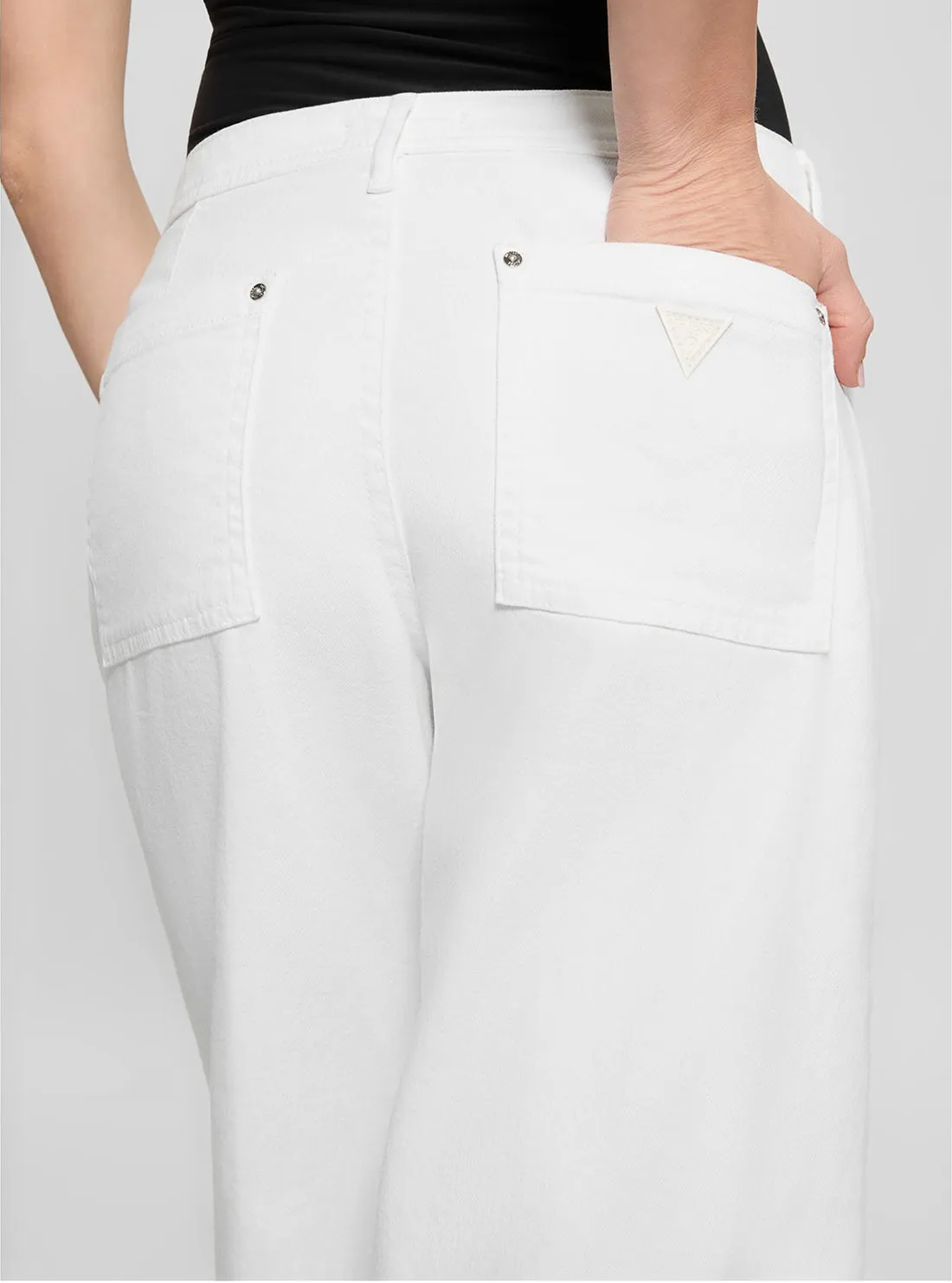 White Zoya Wide Leg Pants Guess