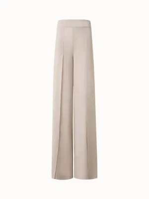 Wide Silk Pants with Slits Akris
