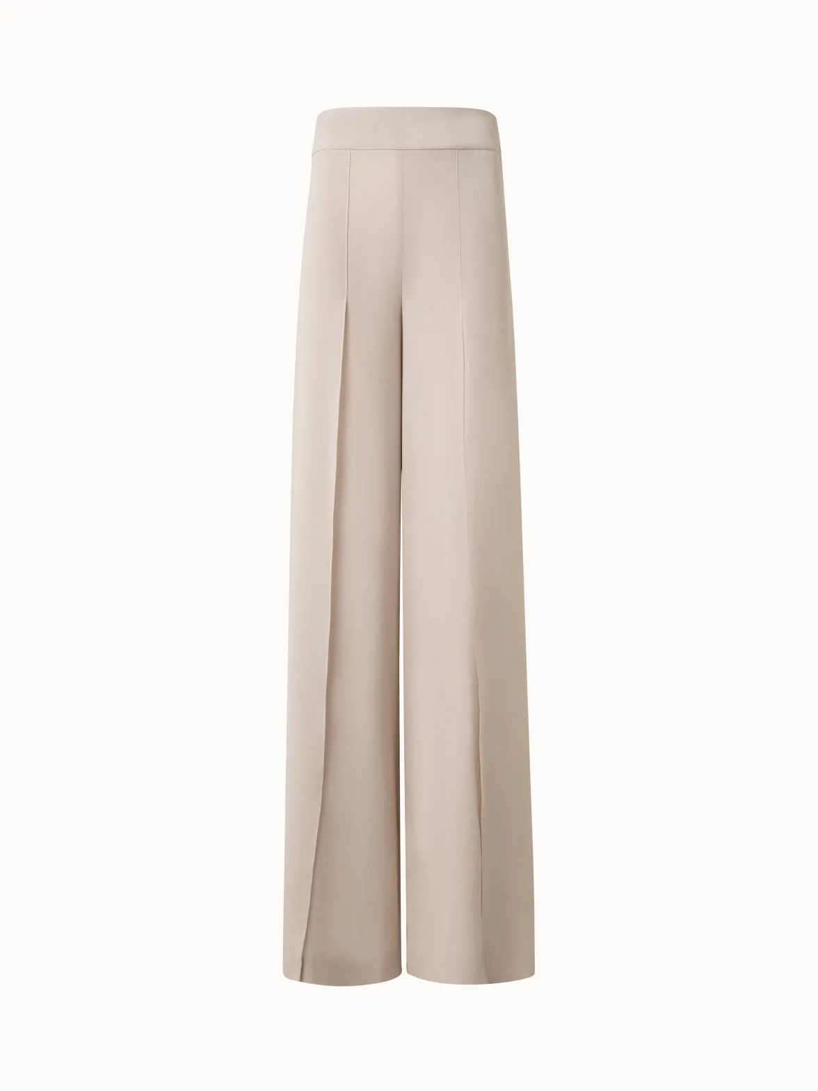 Wide Silk Pants with Slits Akris