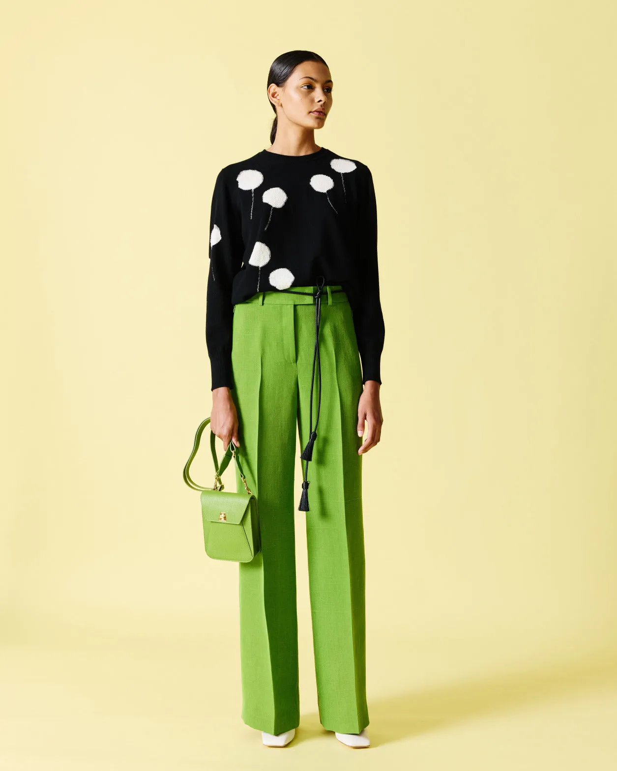 Wide Silk Shantung Pants Akris