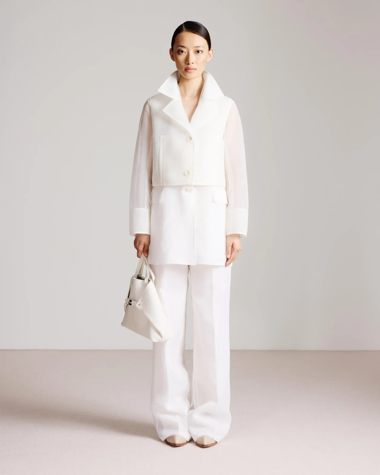 Wide Straight Silk Pants Akris