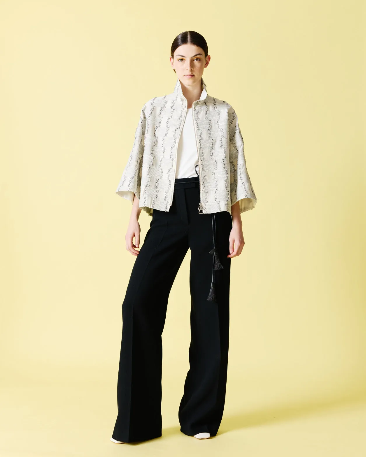 Wide Wool Double-Face Pants Akris