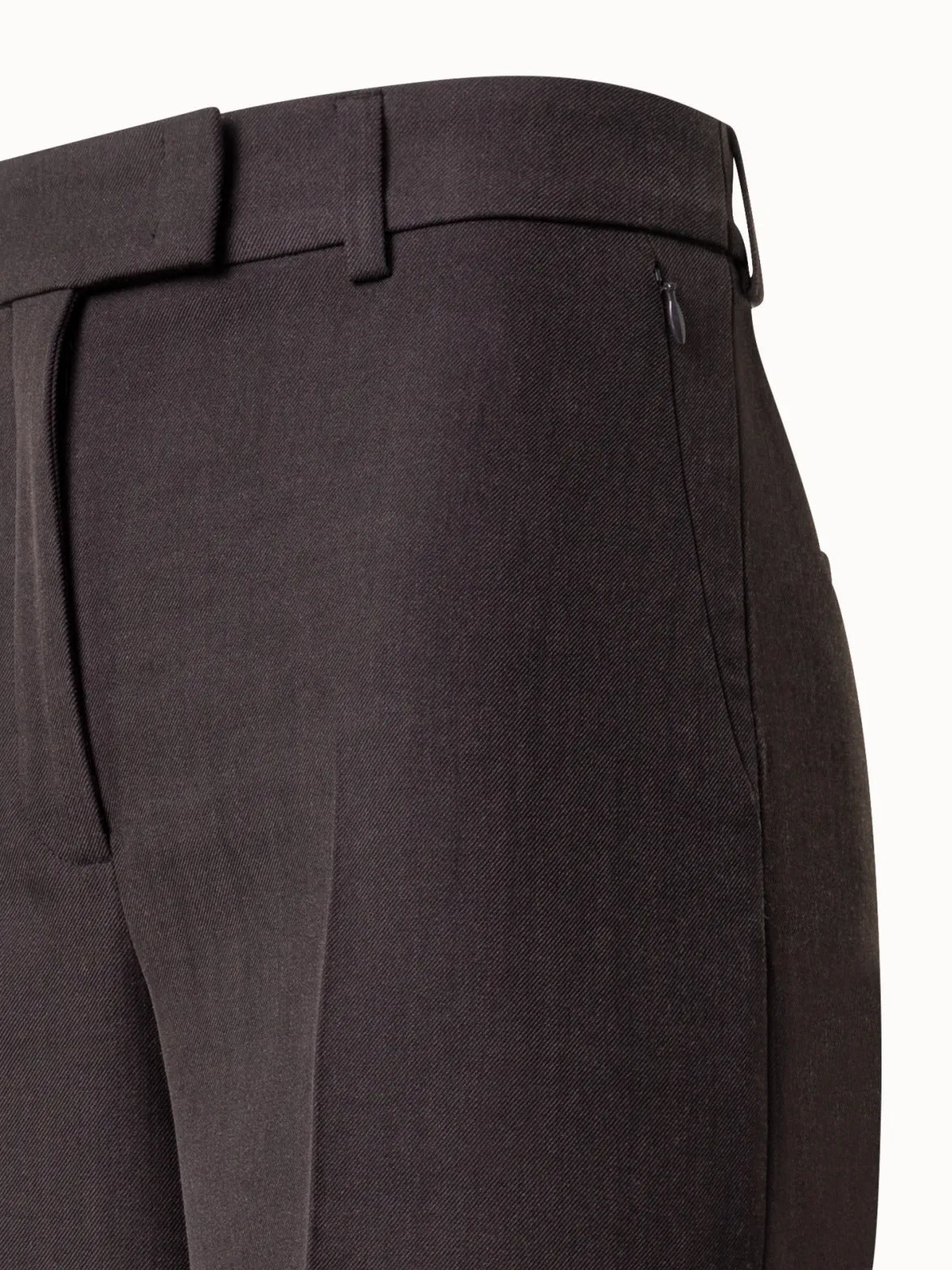 Wide Wool Double-Face Pants with Mocca Loop Print Akris