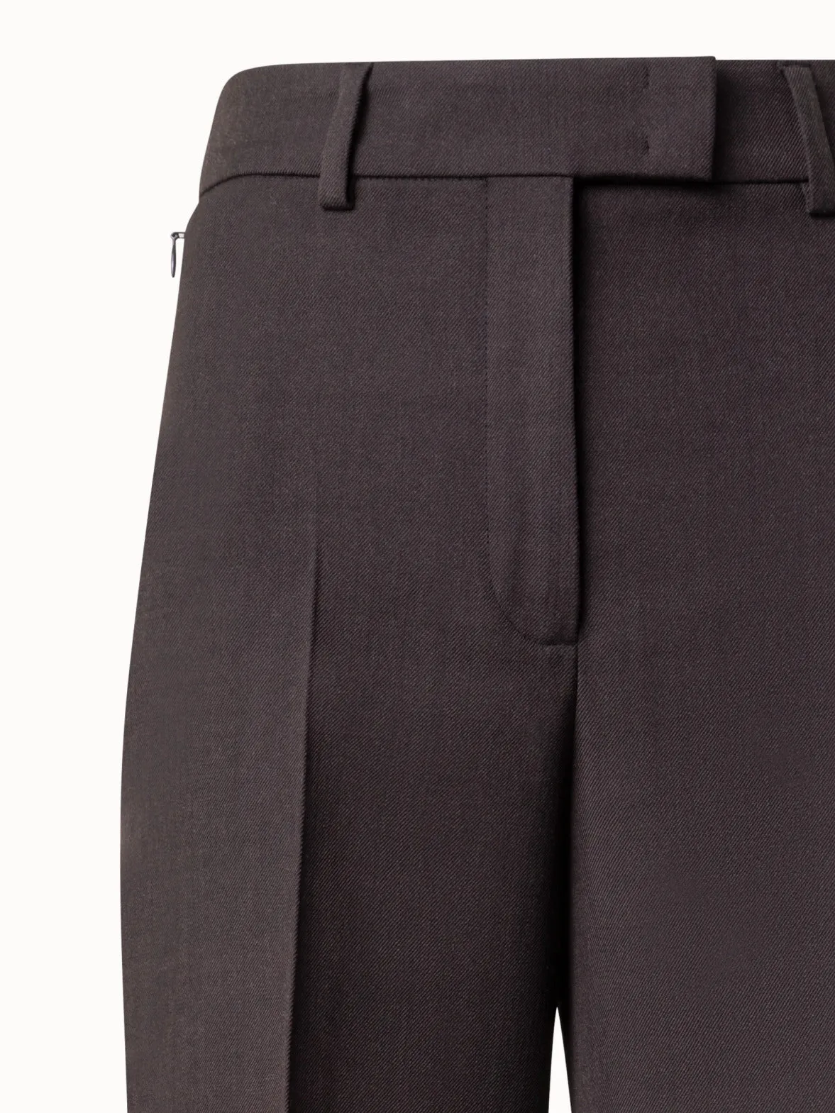 Wide Wool Double-Face Pants with Mocca Loop Print Akris