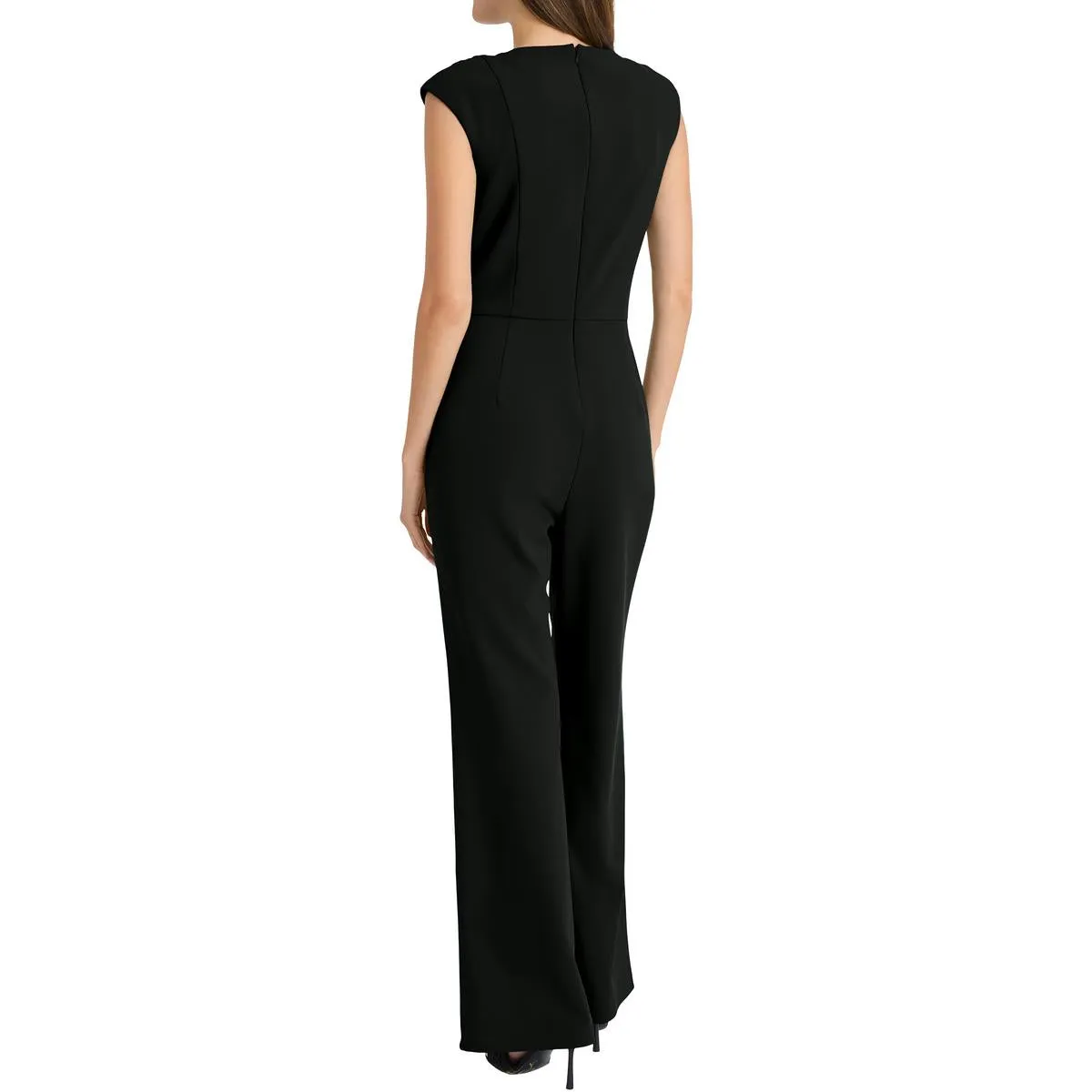Womens Gathered Polyester Jumpsuit