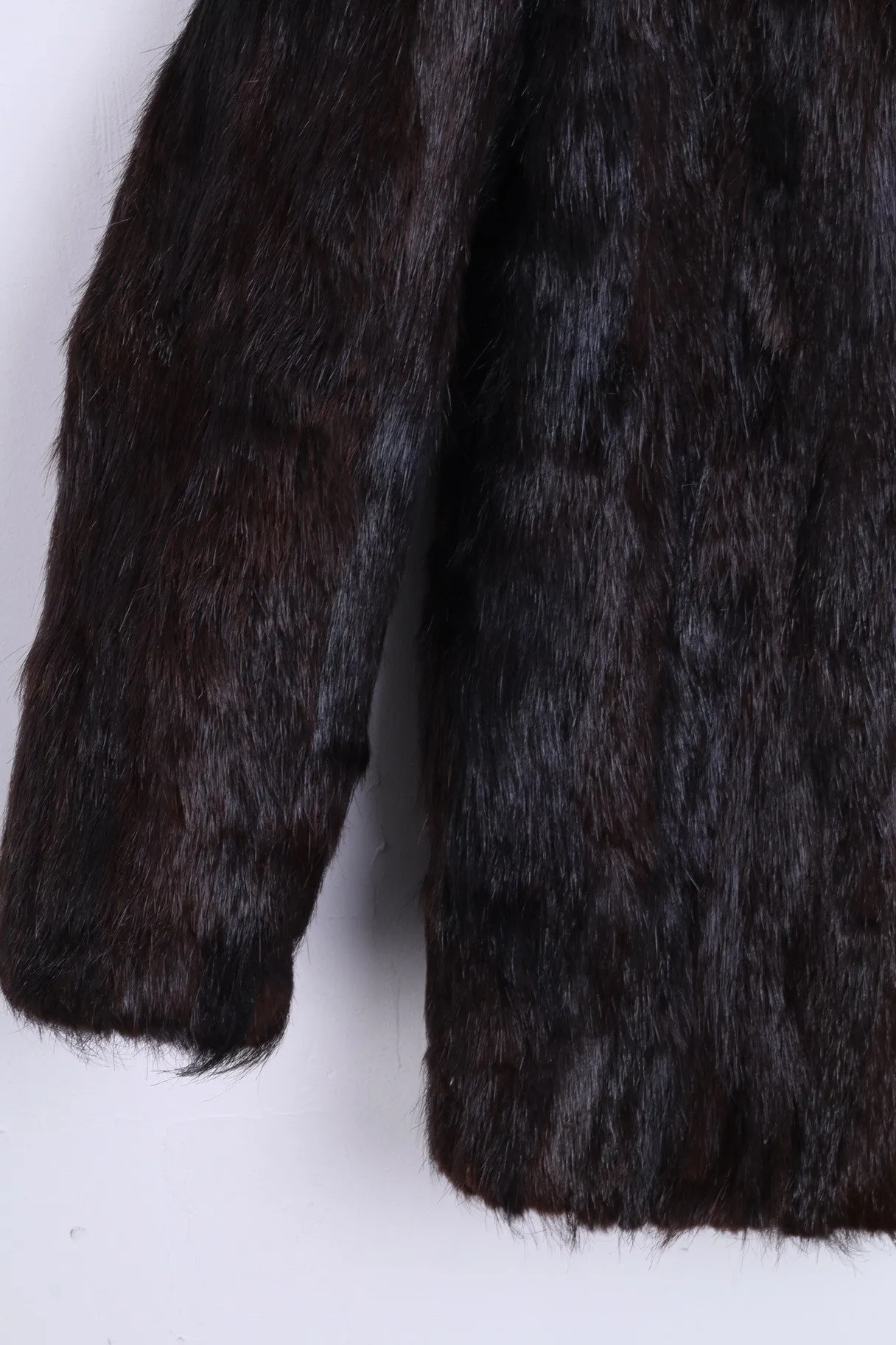 Womens M Jacket Authentic Nutria Fur Brown Boho Vintage
