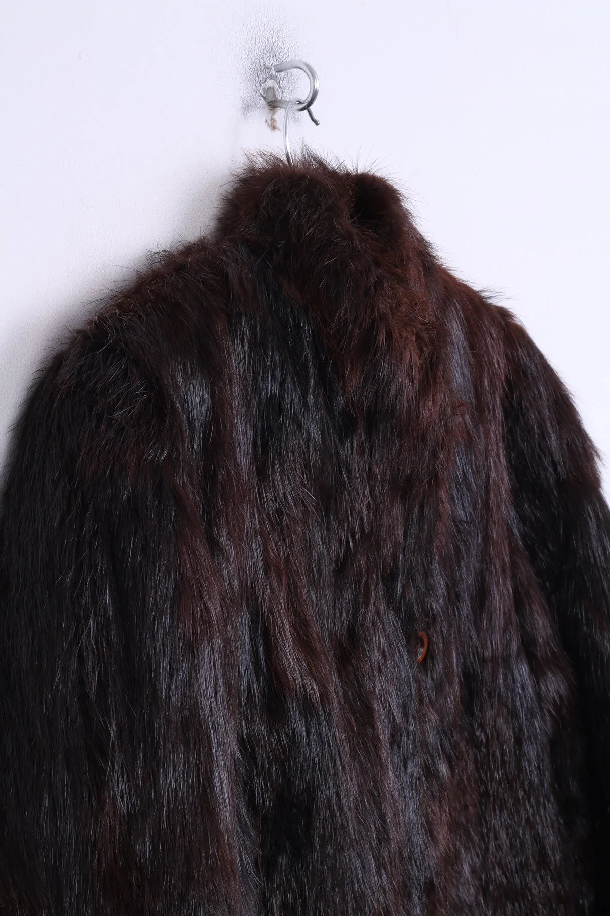 Womens M Jacket Authentic Nutria Fur Brown Boho Vintage