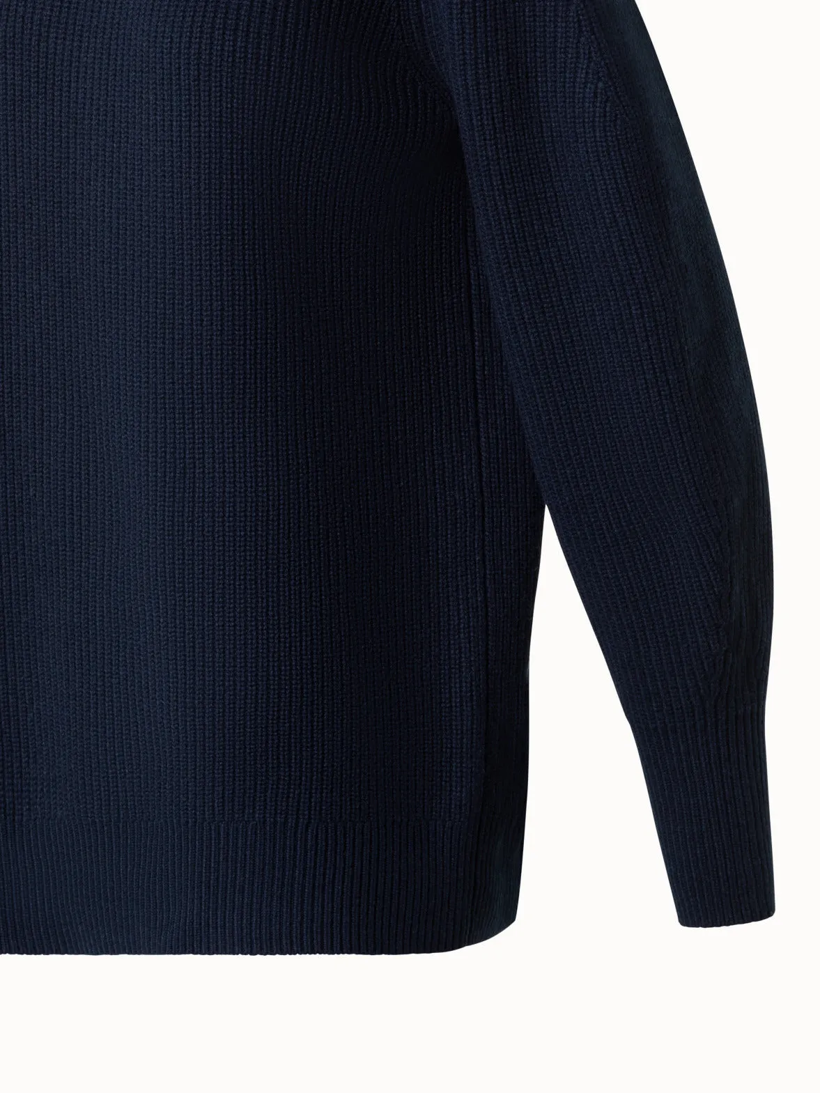 Wool Cashmere Blend Turtleneck Knit Sweater Akris