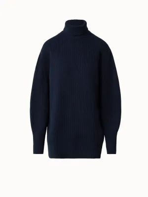 Wool Cashmere Blend Turtleneck Knit Sweater Akris