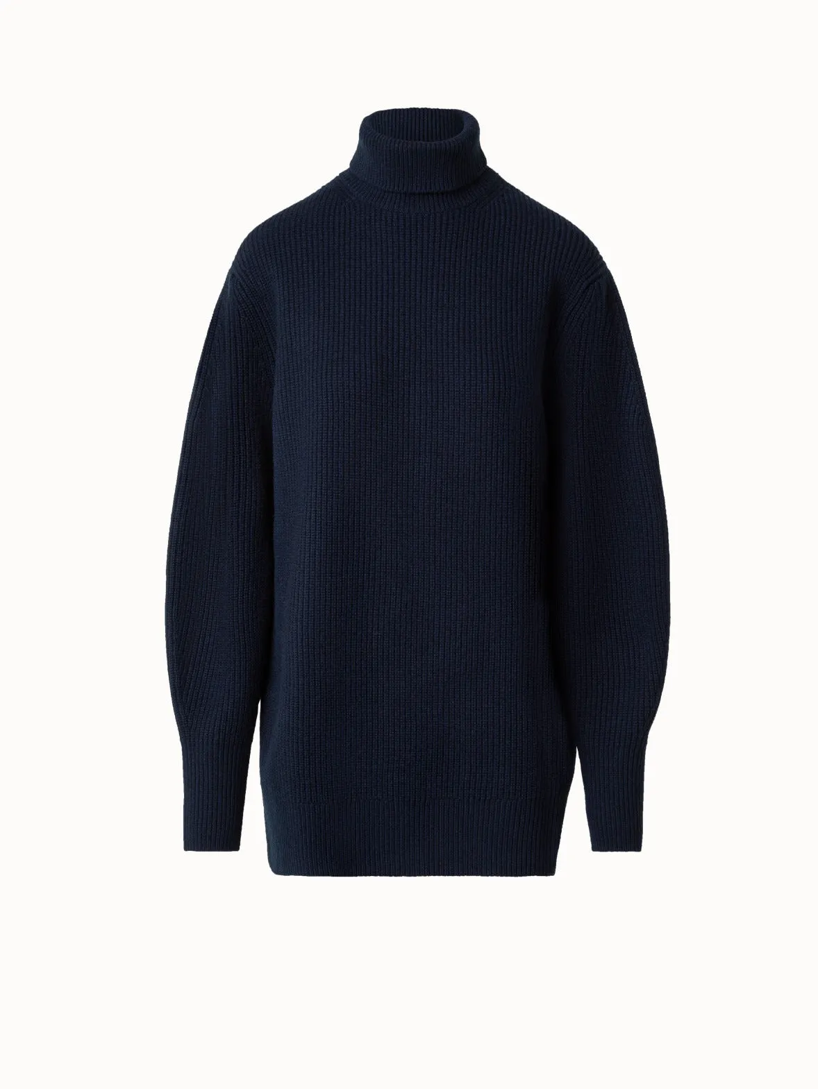 Wool Cashmere Blend Turtleneck Knit Sweater Akris