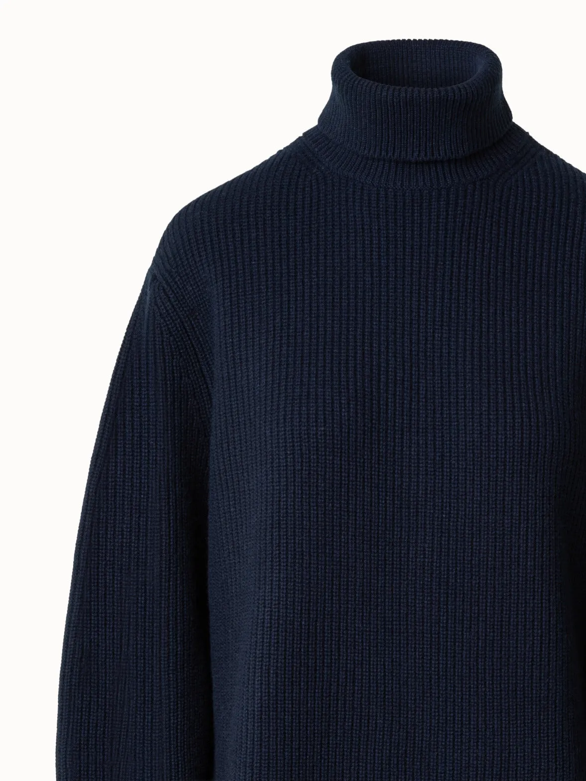 Wool Cashmere Blend Turtleneck Knit Sweater Akris