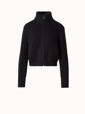 Wool Cashmere Bouclé Blouson Cardigan Akris