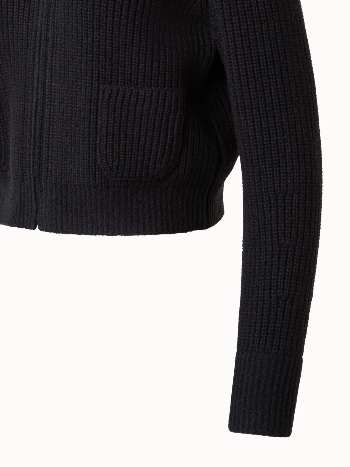 Wool Cashmere Bouclé Blouson Cardigan Akris