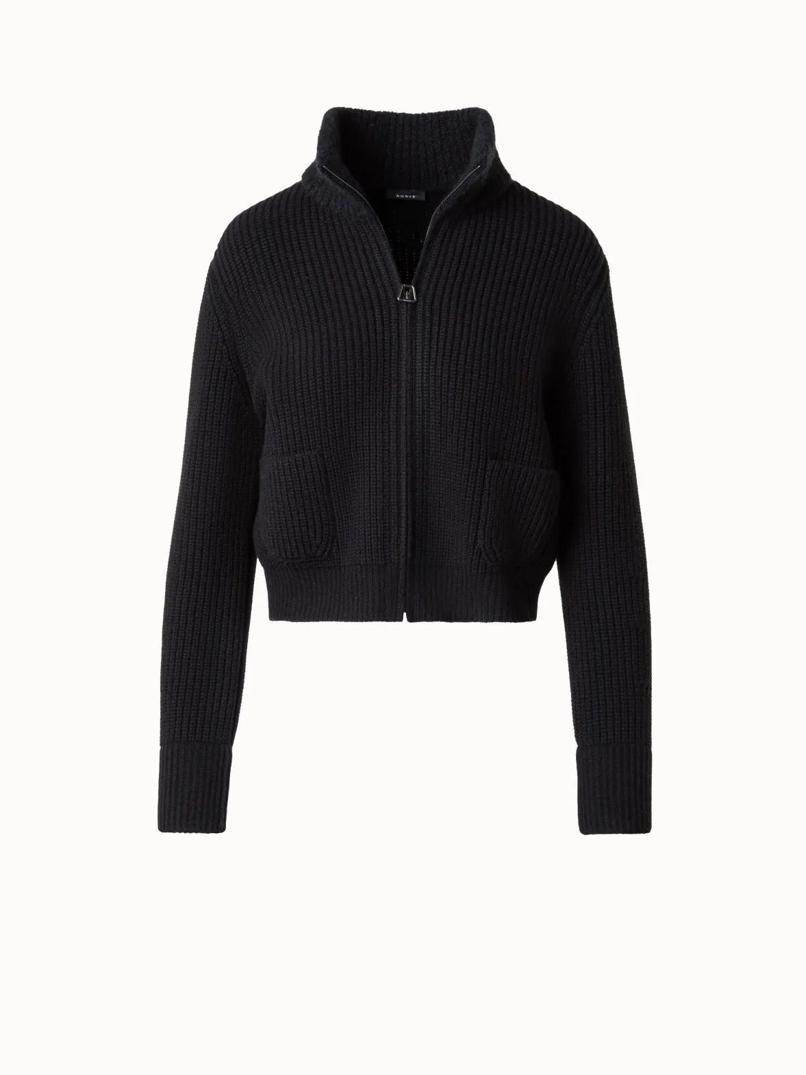 Wool Cashmere Bouclé Blouson Cardigan Akris
