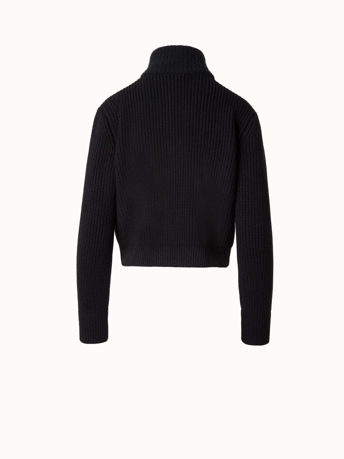 Wool Cashmere Bouclé Blouson Cardigan Akris