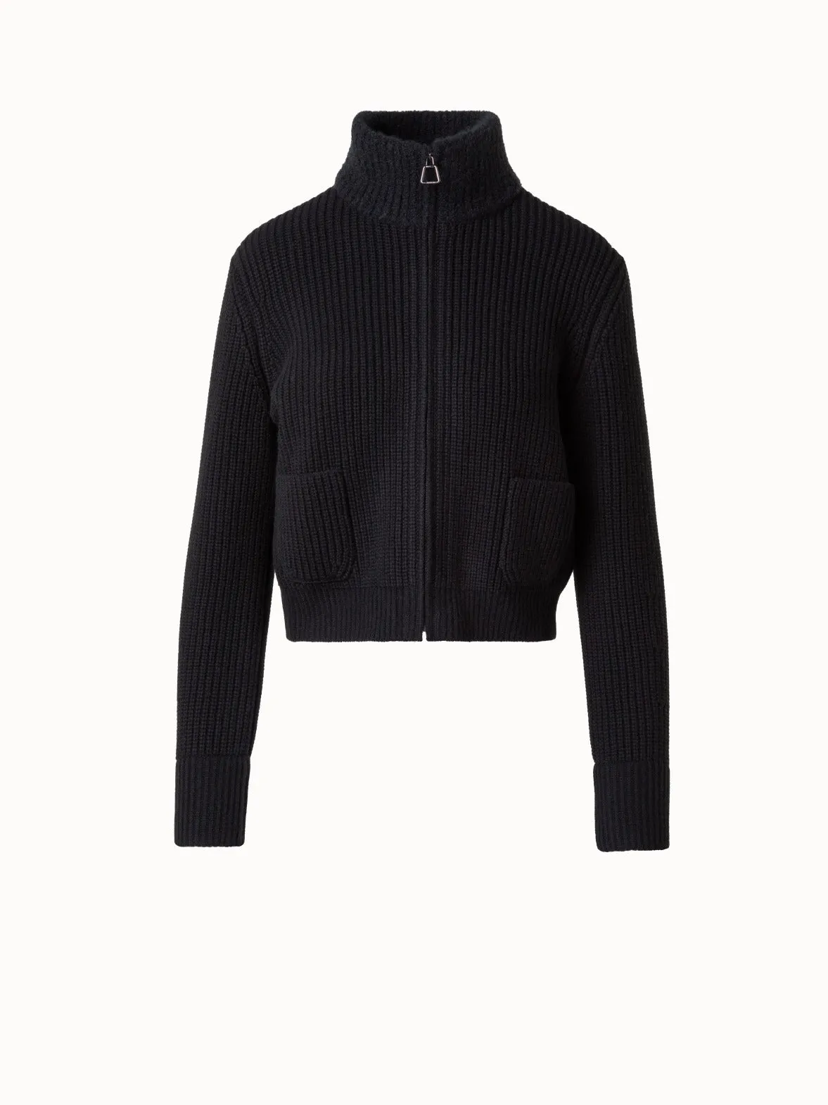 Wool Cashmere Bouclé Blouson Cardigan Akris