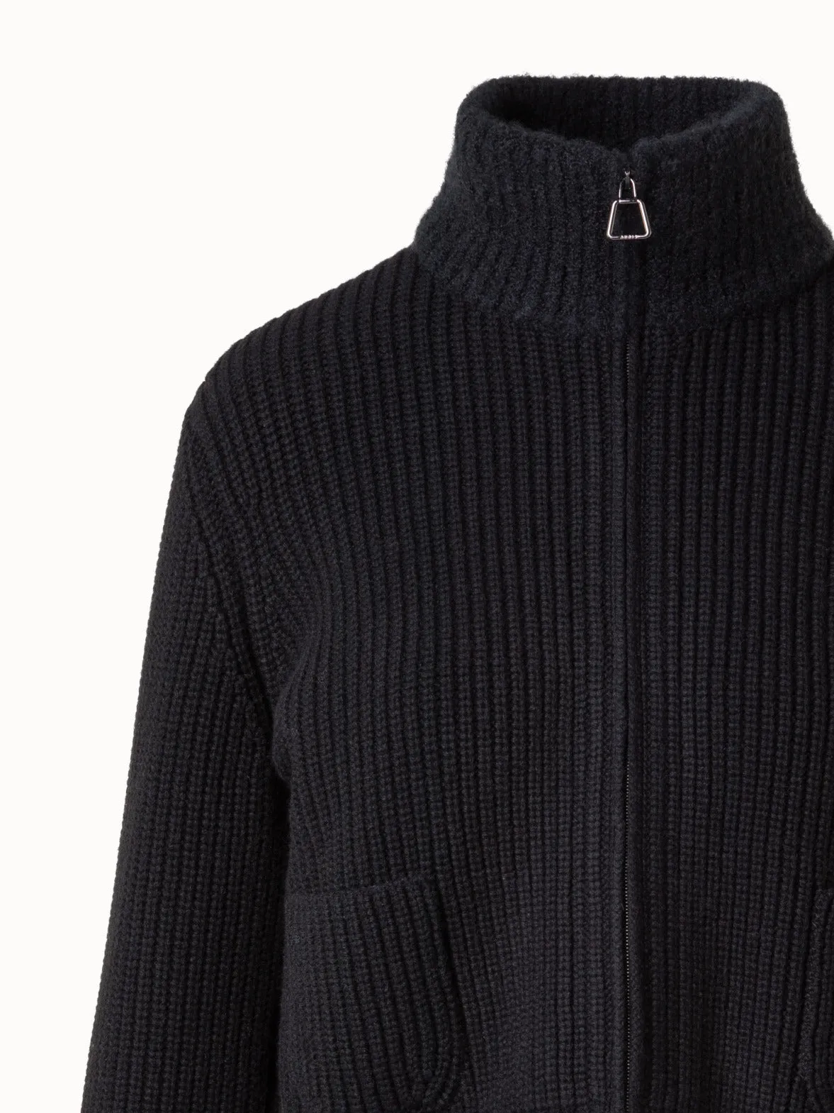 Wool Cashmere Bouclé Blouson Cardigan Akris