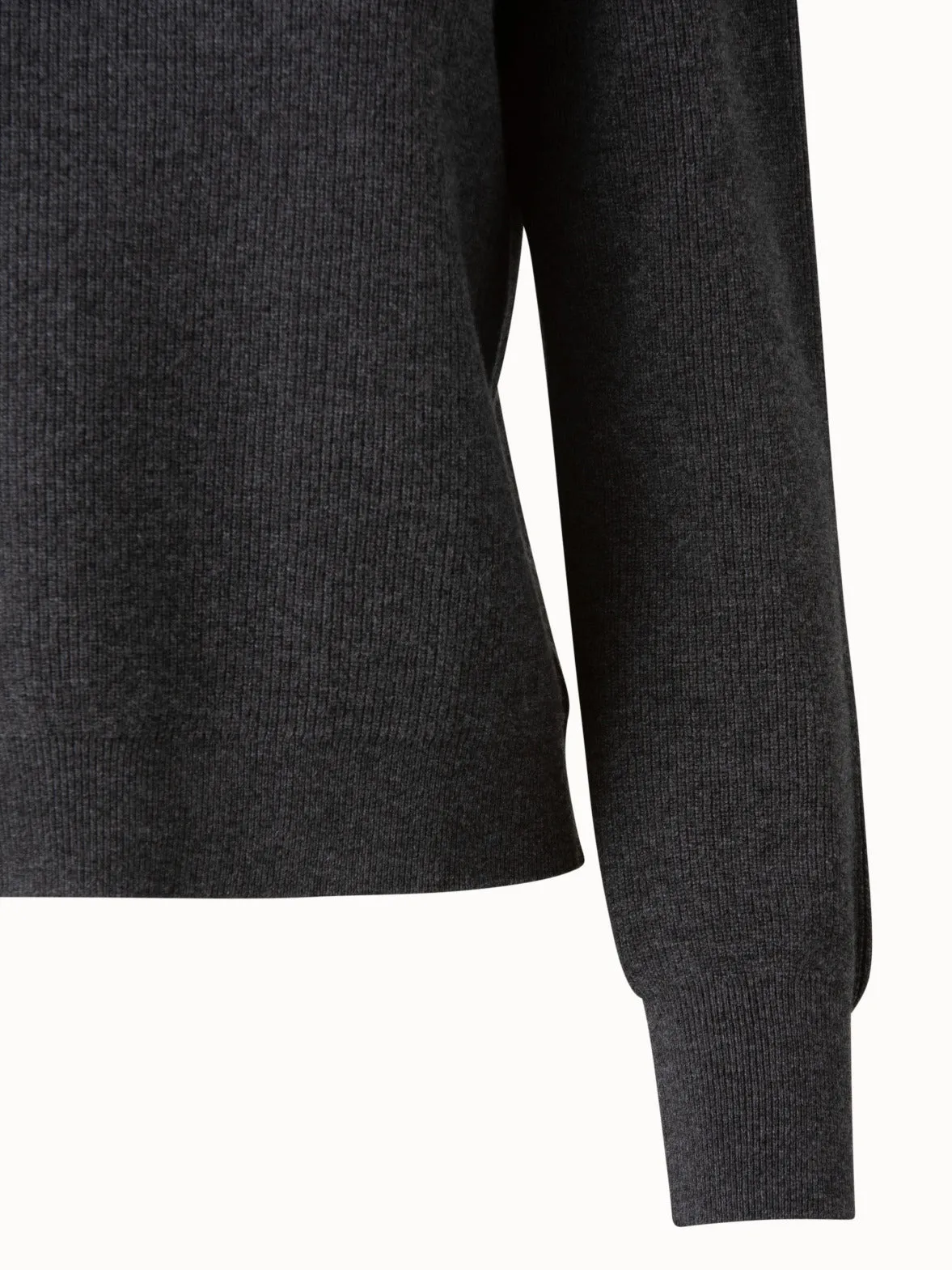Wool Cashmere Ribbed Knit Pullover Akris