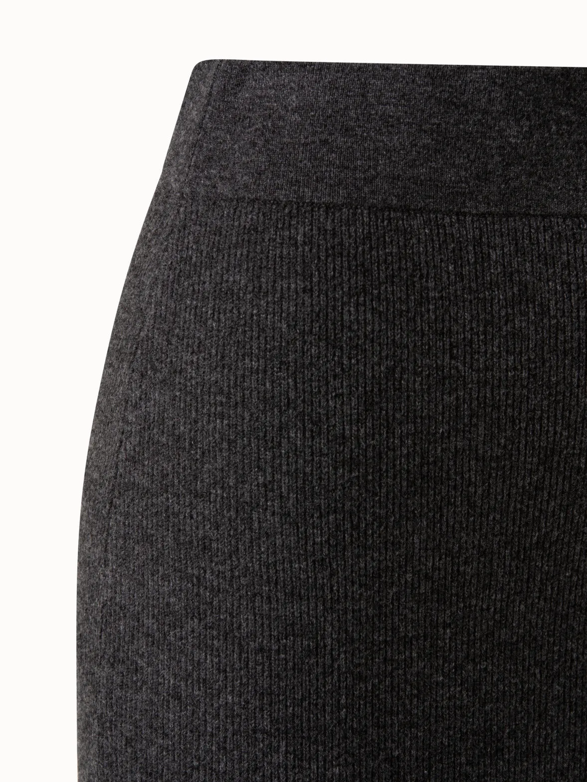 Wool Cashmere Ribbed Knit Skirt Akris