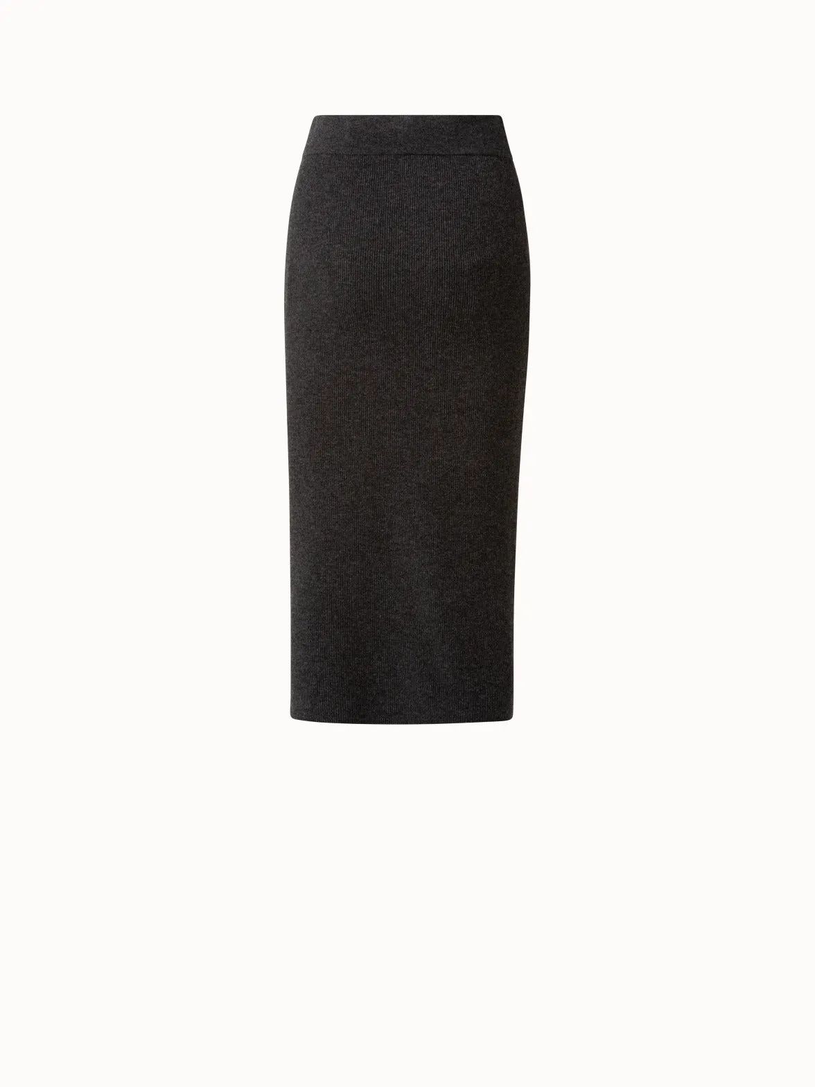 Wool Cashmere Ribbed Knit Skirt Akris