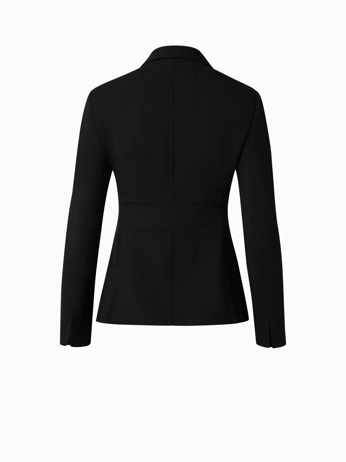 Wool Double-Face Blazer with Leather Collar Akris