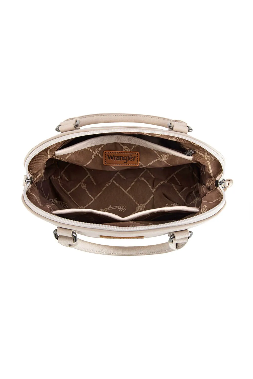 Wrangler Dome Satchel Crossbody Purse for Women in Beige | WG186-9112-BG