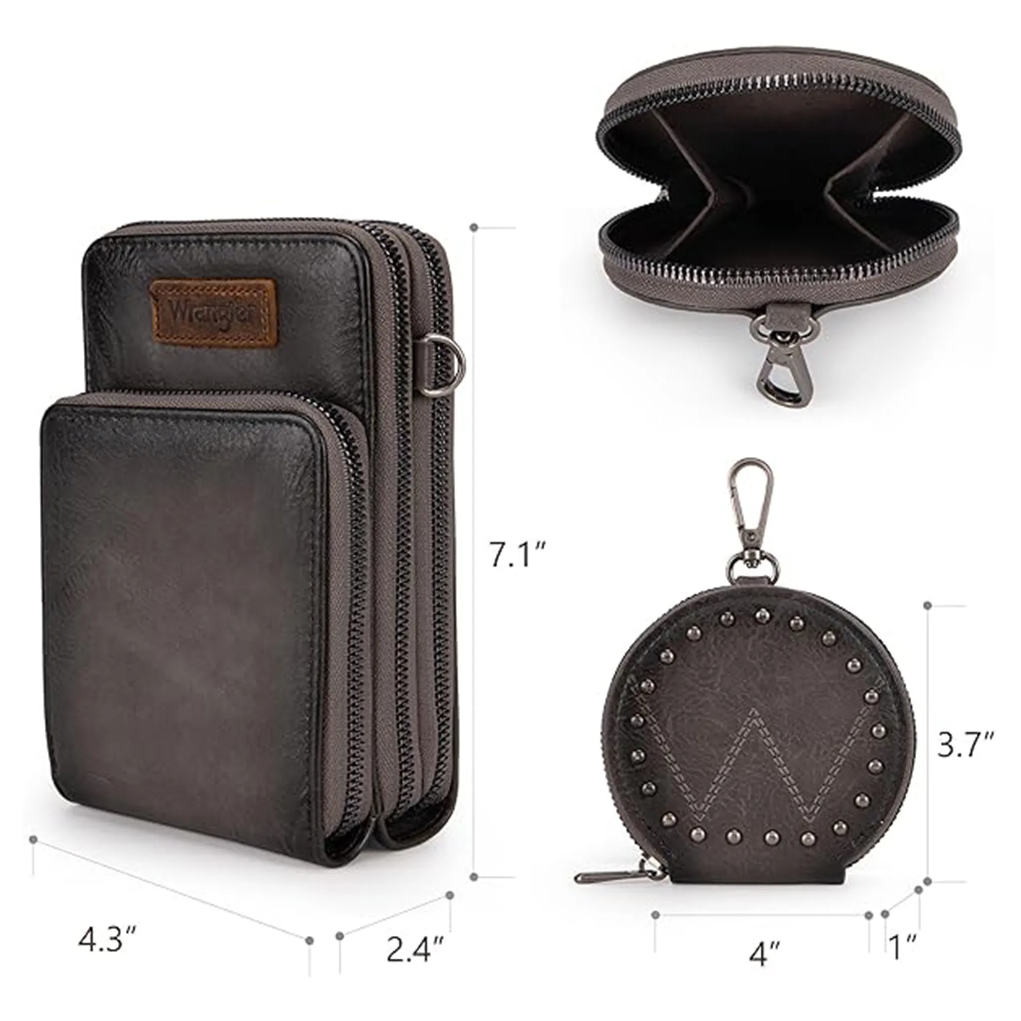 Wrangler Grey Crossbody Coin Purse
