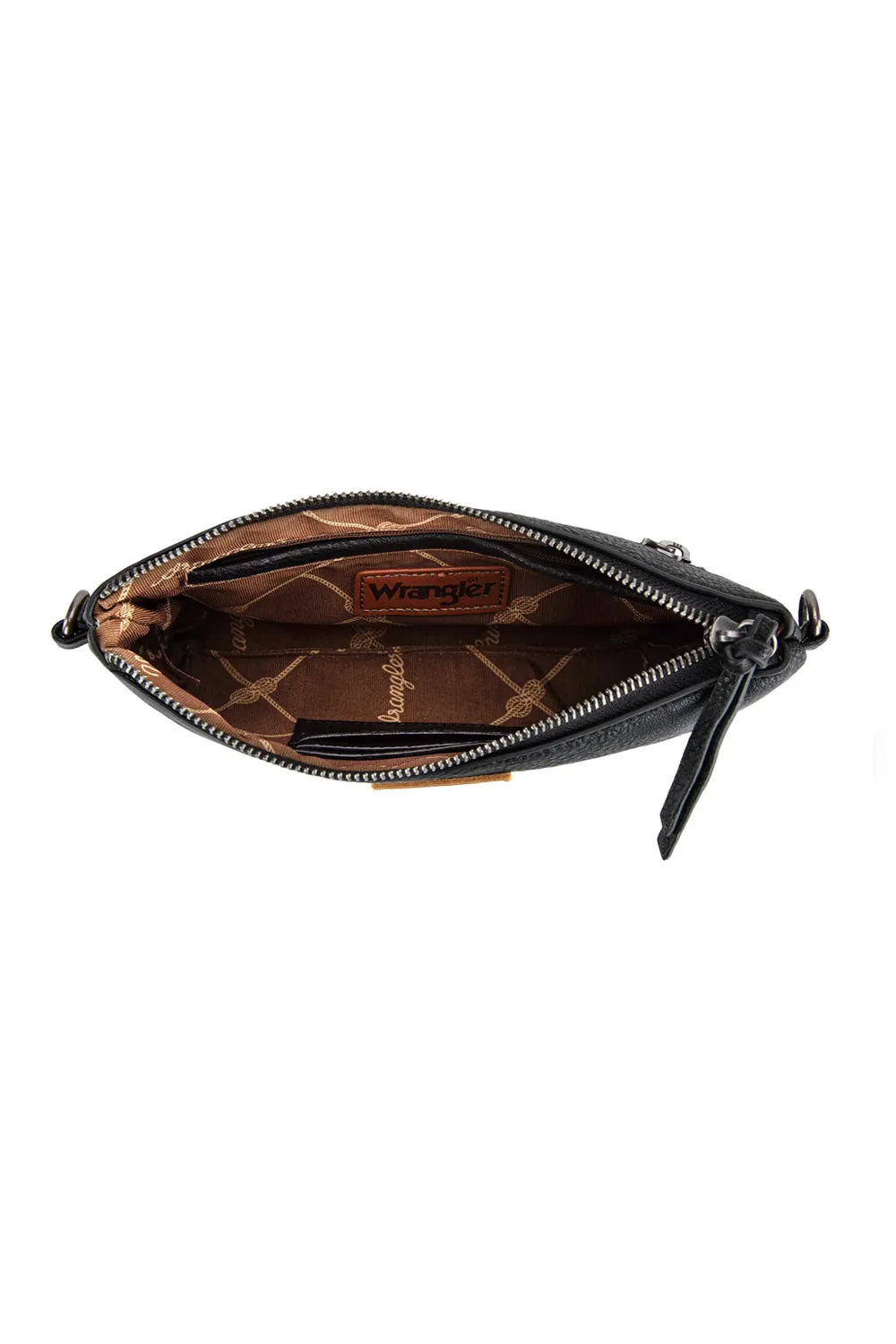 Wrangler Vegan Leather Mini Crossbody Purse for Women in Black | WG186-1812 BK