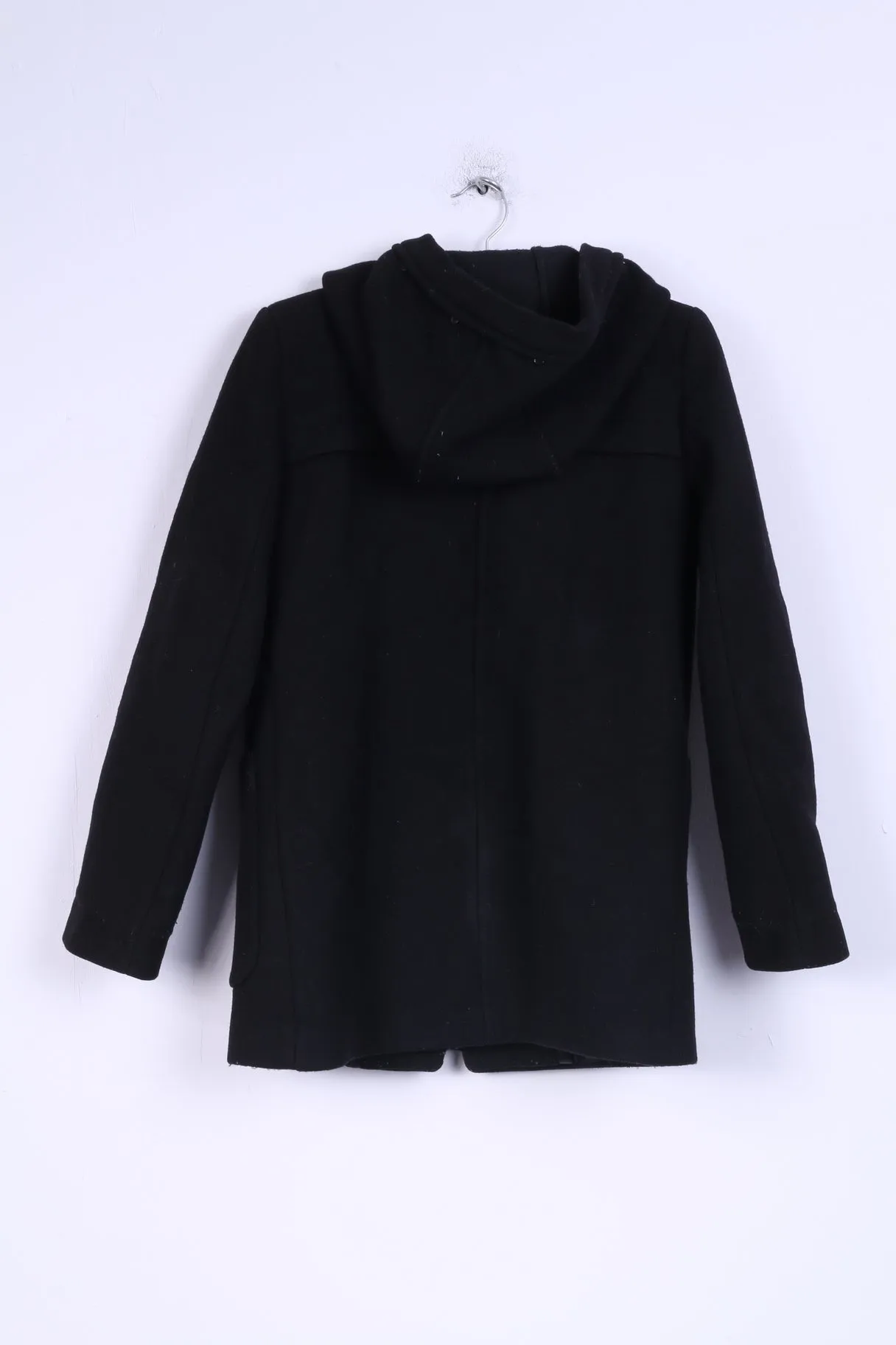 ZARA Womens S Jacket Hood Black Single Breasted